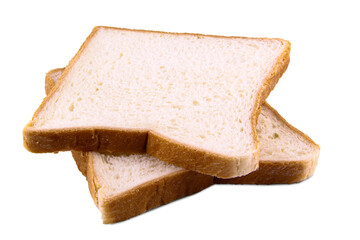  slices bread isolated on white, transparent background, png file