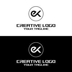 creative letter logo ek design vector