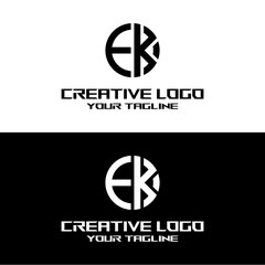 creative letter logo ek design vector