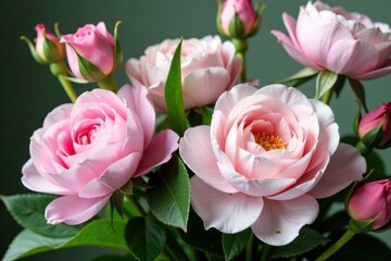 Delicate blush roses & peonies, lush greenery , tulip, nature, summer