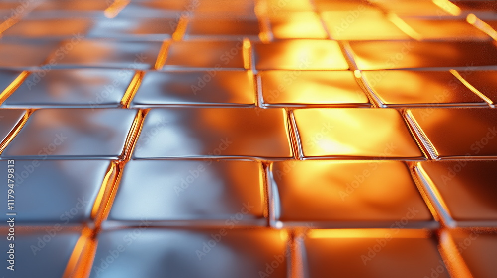 Poster harmony of forms and textures. shiny surfaces - mirror coatings with image distor_003