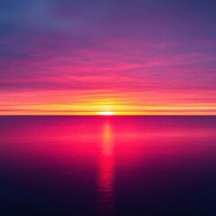 Vibrant sunrise over a calm horizon