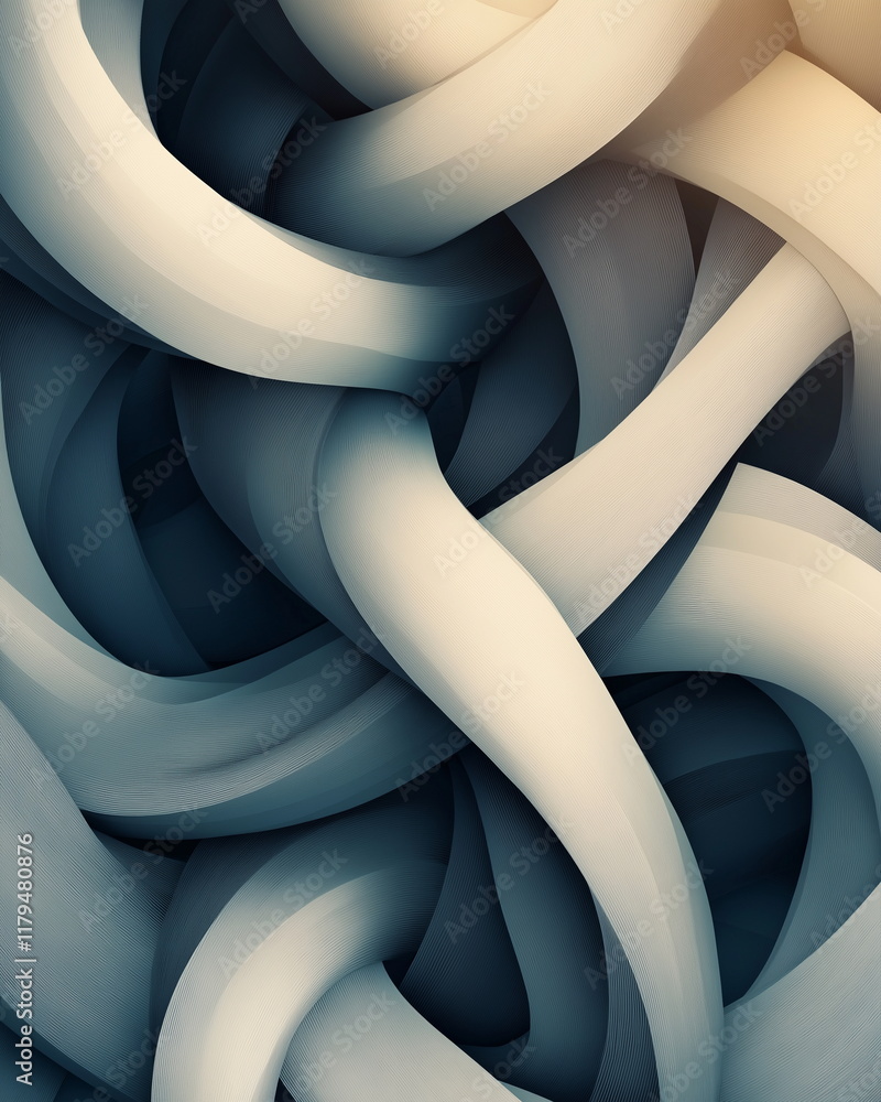 Poster Harmony of forms and textures. Spline - Overlaying multiple splines with differen_002