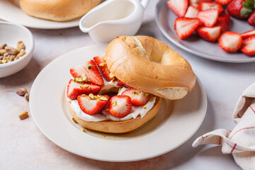 bagel, toast, bread, breakfast, 