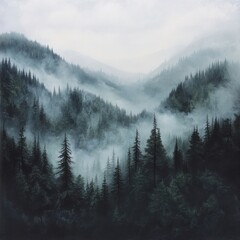 Misty floral bliss in the himalayan mountain forest nature landscape photography tranquil environment serene viewpoint