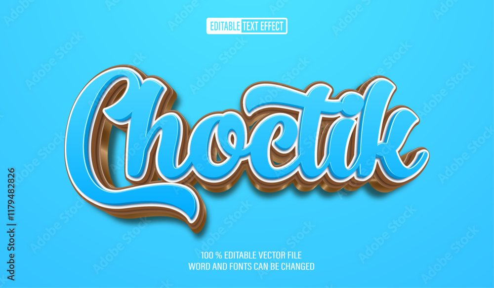 Poster editable 3d text style effect - chocolate text effect template