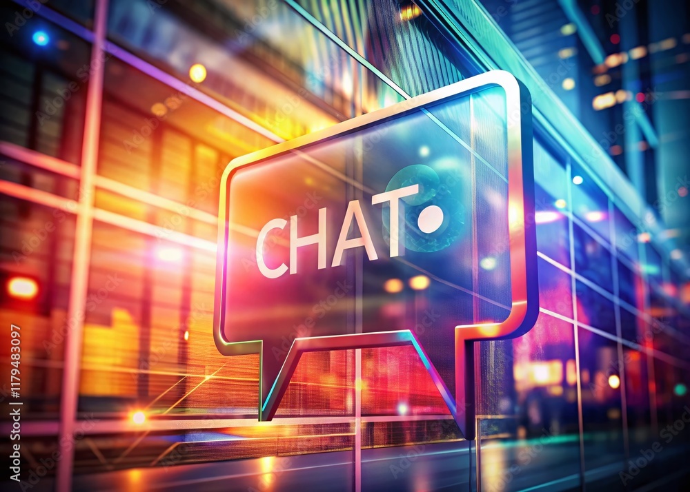 Aufkleber double exposure chat bubble: abstract text message frame background