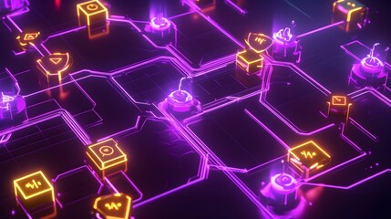 A holographic map showing blockchain transaction pathways in real-time. 