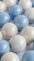 Pastel blue and white spheres pattern: modern minimalist design aesthetic. Concept of blue Monday