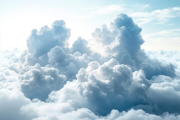 Fototapeta premium dramatic natural cloud formation isolated on pure white background for professional photo composition and weather concept design
