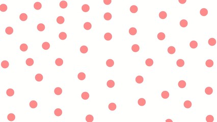 White background with pink polkadots 