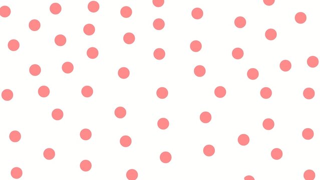 Naklejki White background with pink polkadots 