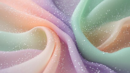 Fototapeta premium Dreamy pastel fabric with soft gradients and sparkling details