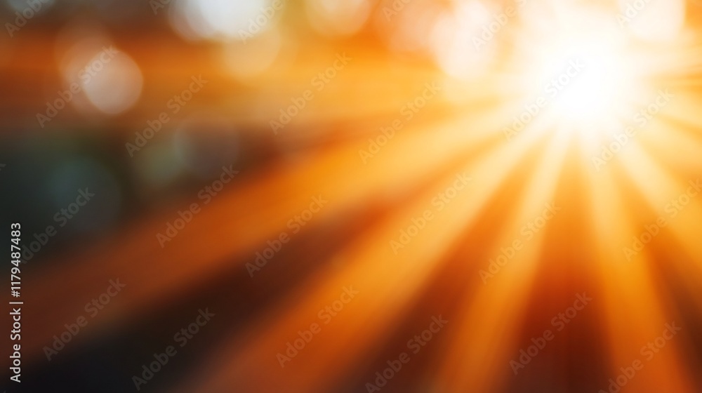 Poster sparkling sun rays filtering through lush forest canopy with serene natural background