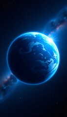 Obraz premium PNG Blue planet earth space astronomy universe, with white tones