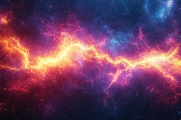 Dynamic Lightning Bolts on Dark Abstract Background
