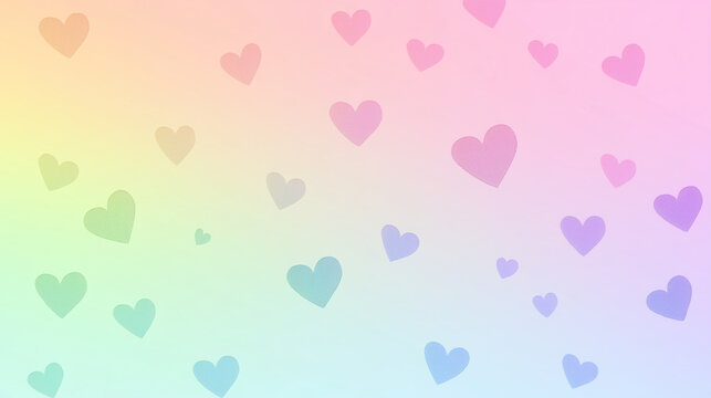 Fototapeta valentines day pastel rainbow gradient background with heart 
