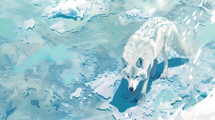 Naklejka premium Majestic wolf in the wild, nature-inspired background for designs.