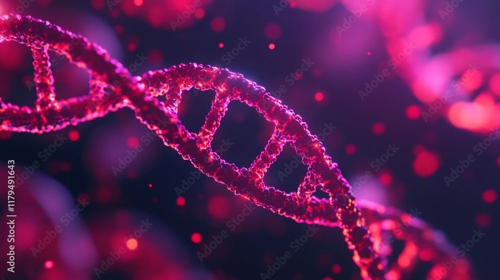 Aufkleber glowing peptide molecule visualization with radiant atomic bonds and abstract biological patterns