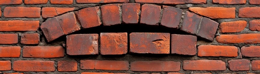 Brick Archway Detail: A close-up shot of an aged brick wall featuring a charming arched brickwork detail. The texture and color variations in the bricks create a rustic and historical aesthetic.