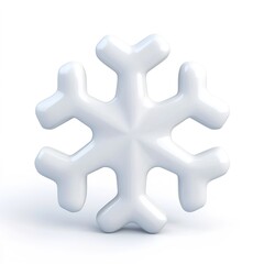 Obraz premium Snow 3D Icon – Frosty Snowflakes, Winter Season, Cool Vibes, 3D Snowy Effect, Isolated on White Background