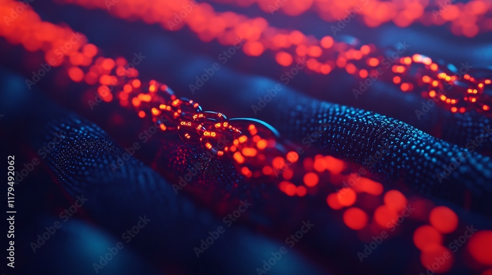 Aufkleber futuristic glowing peptide complex representation in abstract nanotech setting