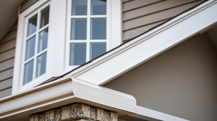 Obraz premium House Exterior: Window, Siding, and Roofline Detail