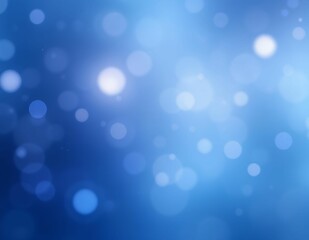 Obraz premium Serene Blue Bokeh: Abstract Light Circles in a Dreamy Haze