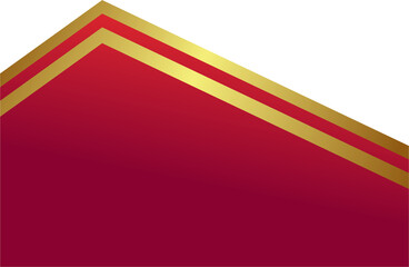 Modern Red Gold Corner Border