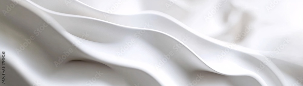 Poster White wavy background creating abstract pattern