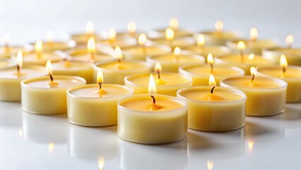 Dripless Tea Light Candles, White Beeswax & Paraffin, Home Decor, Essential Oil Diffuser, Aroma Lamp