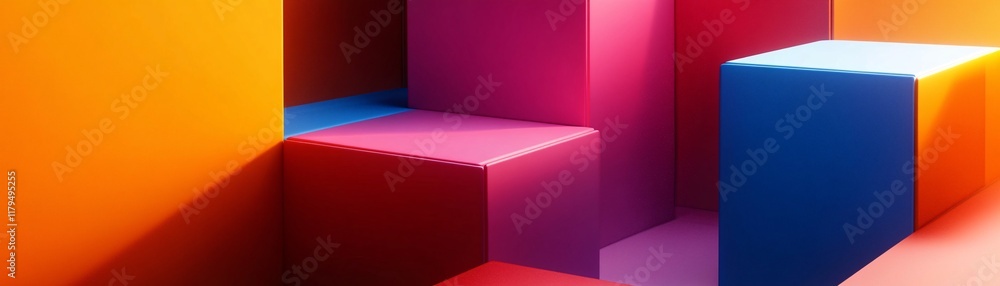 Aufkleber colorful cubes creating abstract composition in modern design