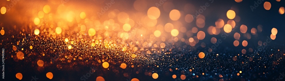 Poster golden glitter texture creating stunning festive bokeh background