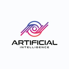 artificial intelligence logo, artificial intelligence technology brain logo, future technology.