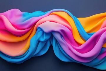 Flowing Metallic Textures with Neon Gradients