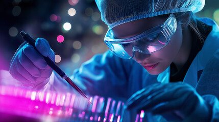 Biotechnology innovation investment event laboratory research content high-tech environment close-up view