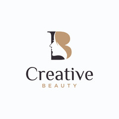 women beauty logo, pure beauty with line art and concept of woman face, beauty logo