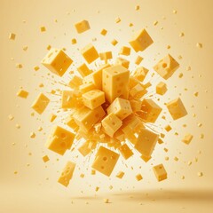 A captivating image of a cheese explosion