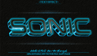 Sonic Vector Text Effect Editable Alphabet Speedster Fast Quick © Zeta
