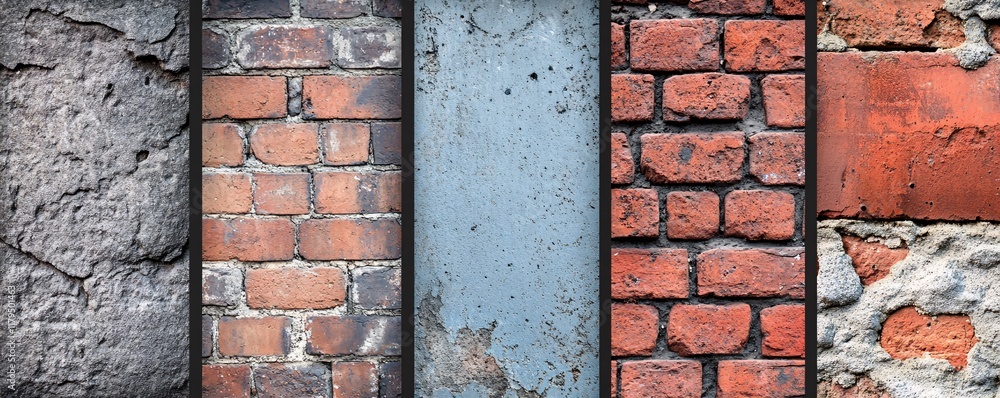 Poster different textures of walls creating a beautiful pattern