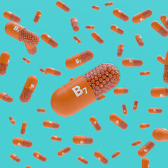 Close-up of pill capsule labeled B7