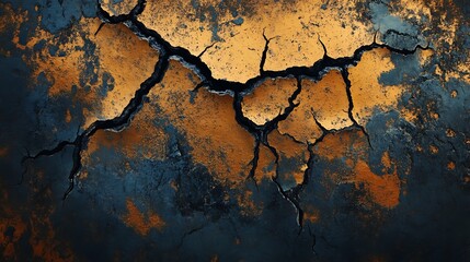 Cracked dry earth landscape in the desert,