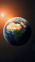 Fototapeta premium Planet earth in space. continent africa, with white tones