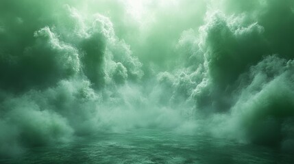 Obraz premium Green Storm Clouds Special Effect for Graphic Design. Generative AI