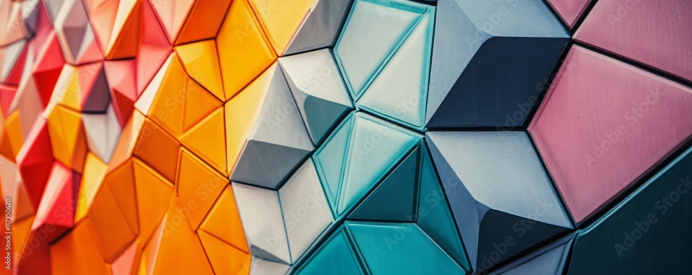 Poster Colorful geometric pattern creating stunning visual effect