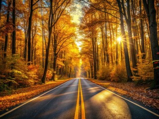 Fototapeta premium Forest trails and cityscapes blend in vibrant autumn photography. Explore and shoot.
