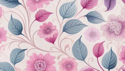 Seamless vintage decorative stylish flowers pattern 