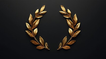 Sophisticated gold laurel wreath motif.