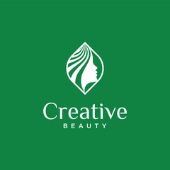 women beauty logo, pure beauty with line art and concept of woman face, beauty logo