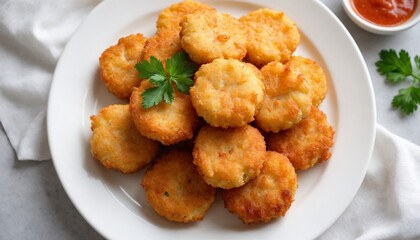 Conch Fritters Fried Golden Crispy Close-up Appetizer